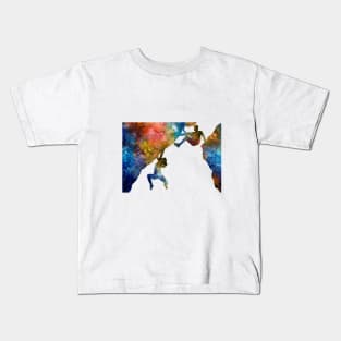 Rock climbing couple Kids T-Shirt